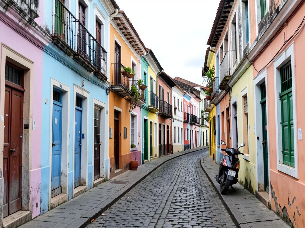 Colourful Portuguese colonial lanes in Old Goa